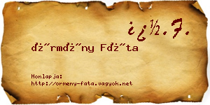 Örmény Fáta névjegykártya